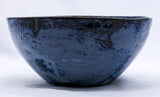 Small Smoked Grey Tidal Blue Wash Handmade Ceramic Stoneware Dinner Bowl