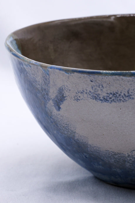 Large Stone Reef Blue Handmade Ceramic Stoneware Dinner Bowl
