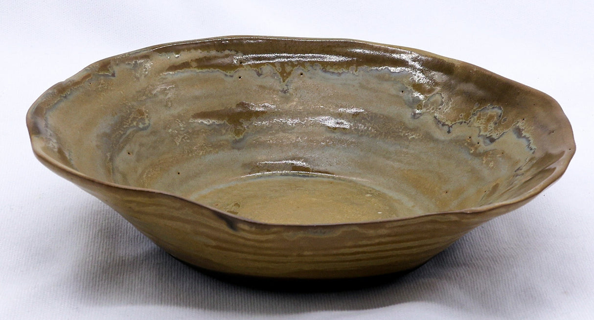 Bronze Olive Drift Lava Handmade Ceramic Stoneware Plate