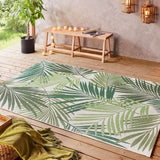 Indoor Outdoor Vai Green Rug Floral Design by The Rugs