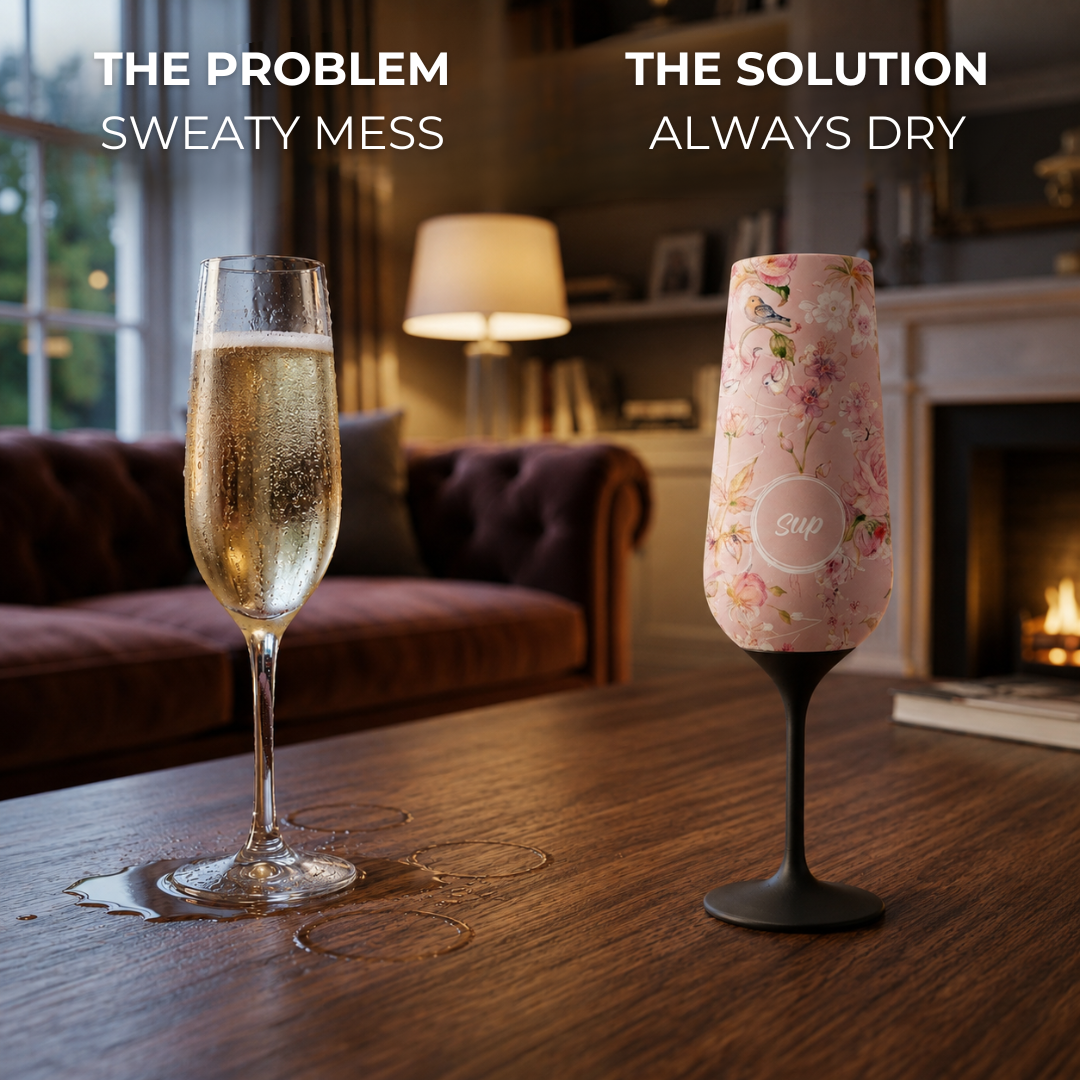 Sup drinkware Insulated Champagne Flute Flowers | 250ml