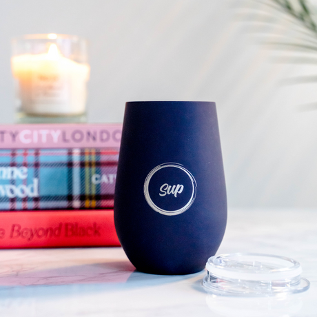 Sup drinkware Insulated Wine Tumbler Twin Pack Soft Navy | 350ml