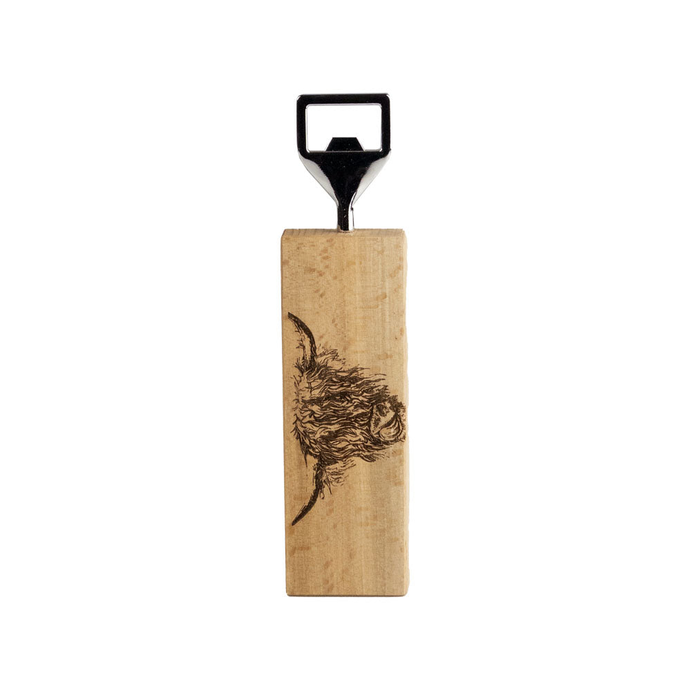 Highland Cow Selbrae House Beech Bottle Opener
