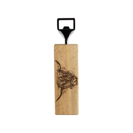 Highland Cow Selbrae House Beech Bottle Opener