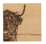 Highland Cow Selbrae House Beech Single Coaster