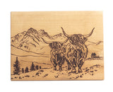 Highland Cow Selbrae House Scenic Beech Bar Wooden Board