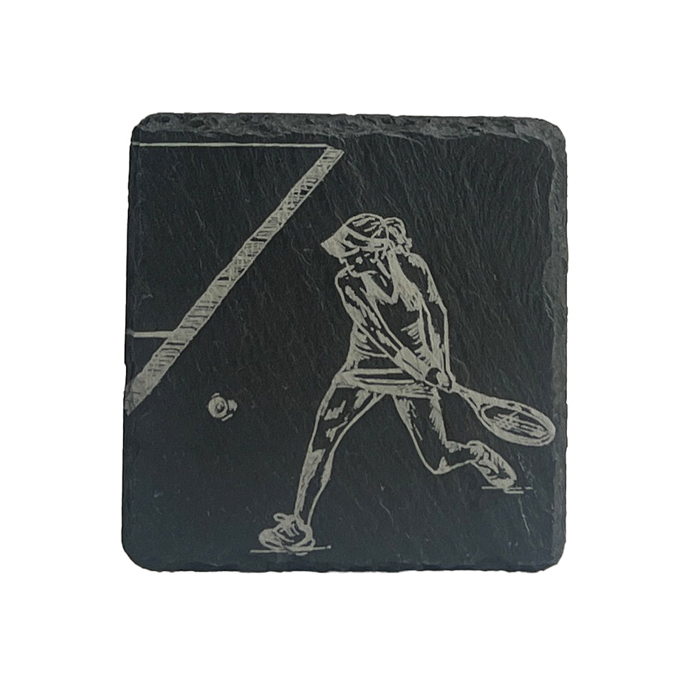 Selbrae House Female Tennis Player Single Slate Coaster