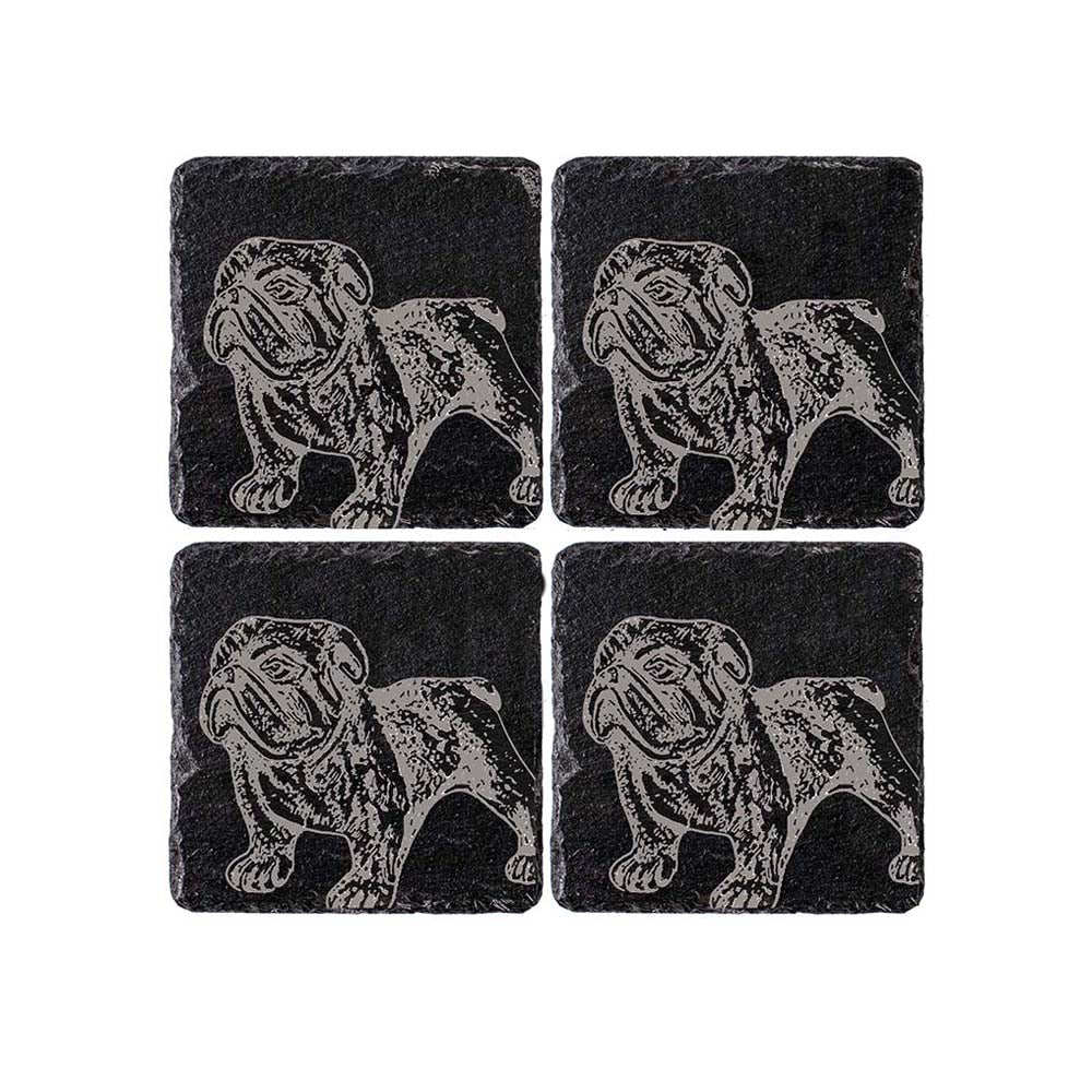 Selbrae House Bulldog Slate Coasters - Set of 4