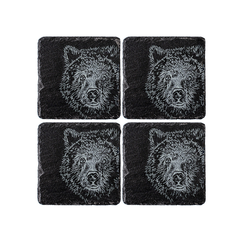 Selbrae House Bear Slate Coasters - Set of 4