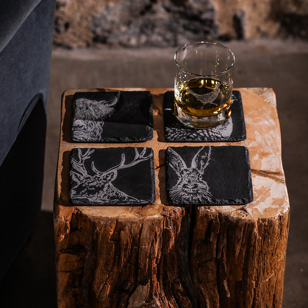 Selbrae House Country Animals Slate Coasters - Set of 4