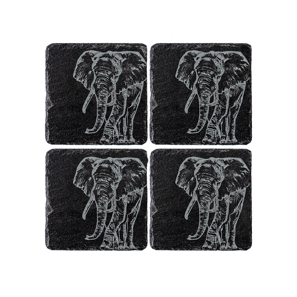 Selbrae House Elephant Slate Coasters - Set of 4