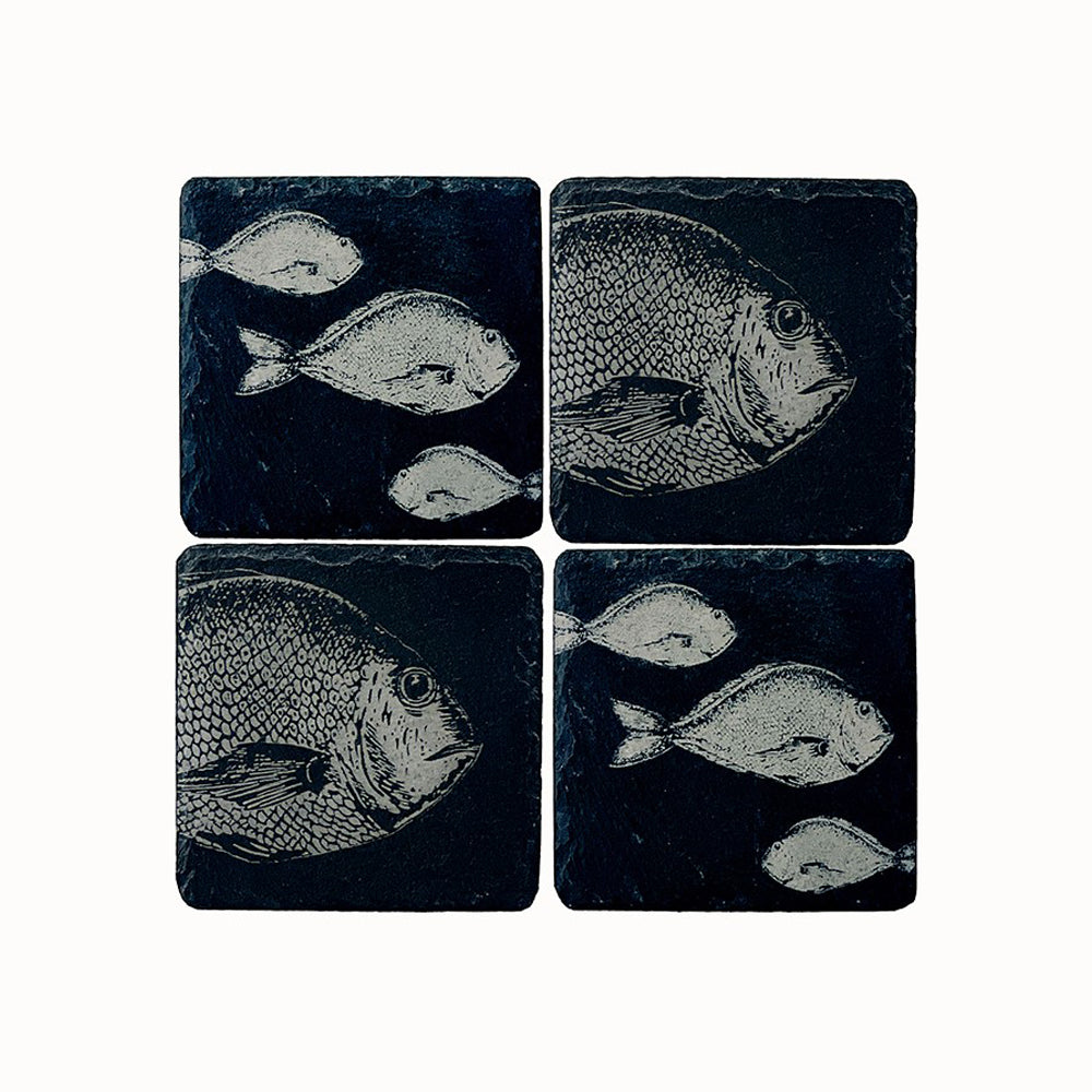 Selbrae House Fish Mix Slate Coasters - Set of 4