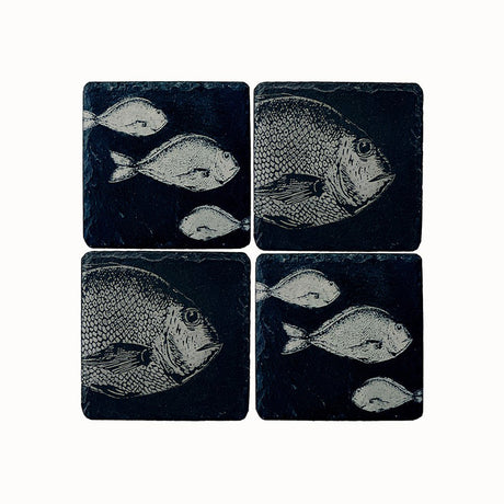 Selbrae House Fish Mix Slate Coasters - Set of 4