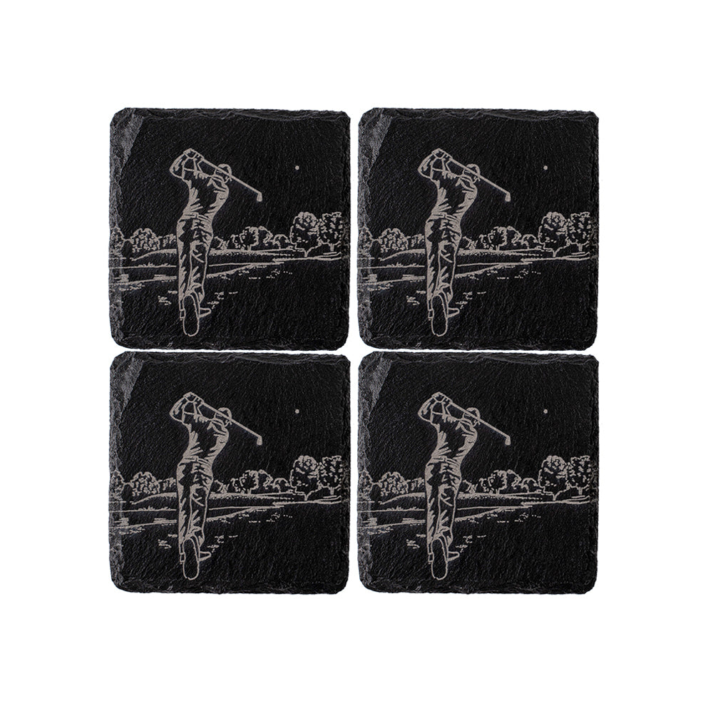 Selbrae House Golf Slate Coasters - Set of 4