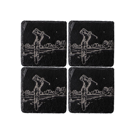 Selbrae House Golf Slate Coasters - Set of 4