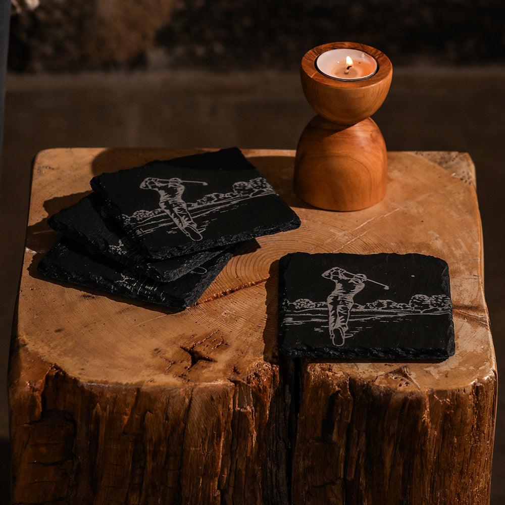 Selbrae House Golf Slate Coasters - Set of 4