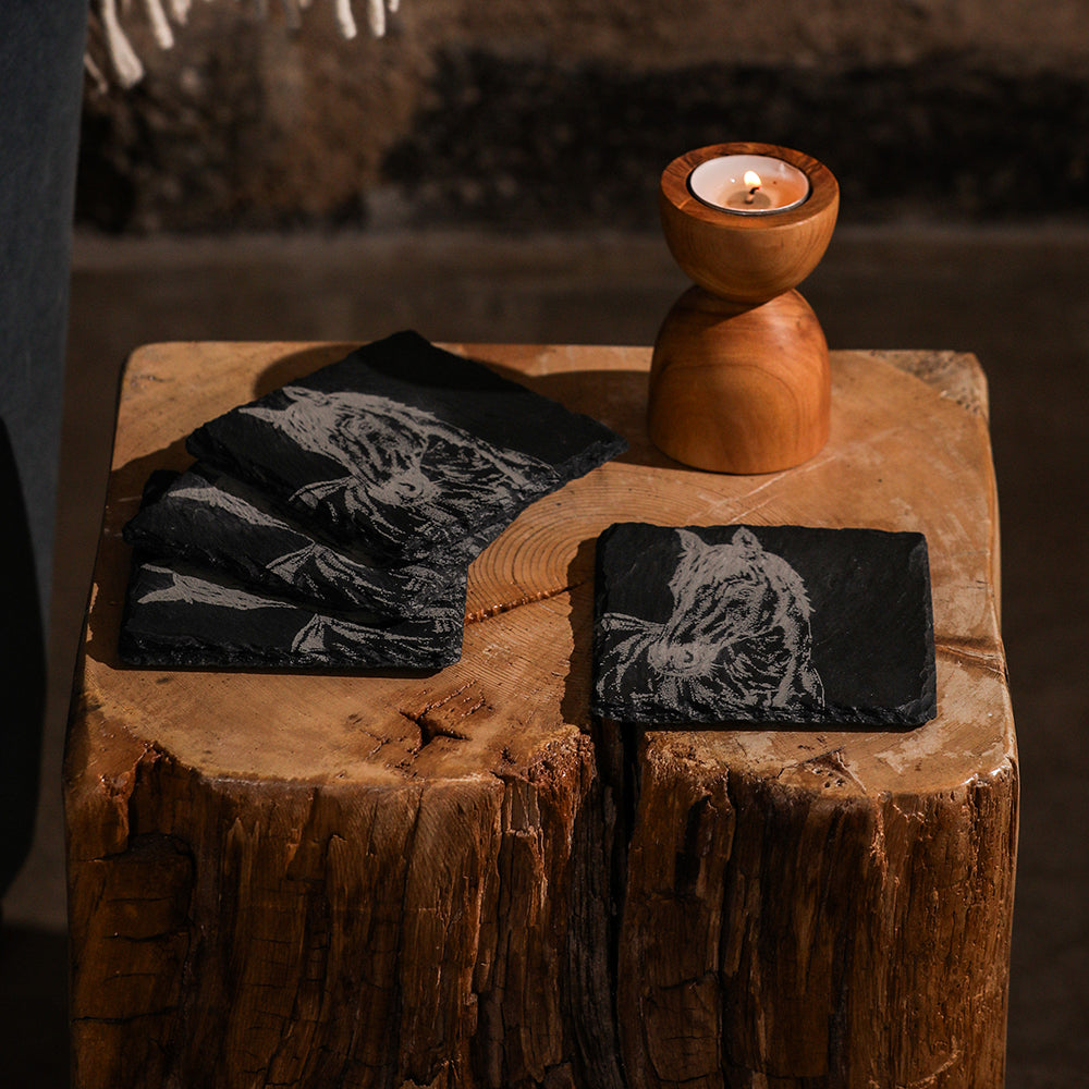Selbrae House Horse Portrait Slate Coasters - Set of 4