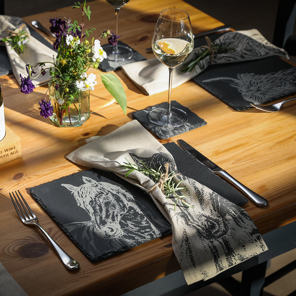 Selbrae House Horse Portrait Slate Coasters - Set of 4