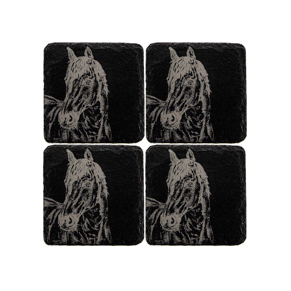 Selbrae House Horse Portrait Slate Coasters - Set of 4