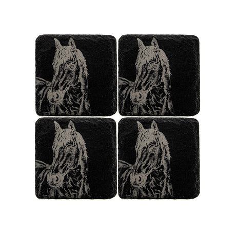 Selbrae House Horse Portrait Slate Coasters - Set of 4