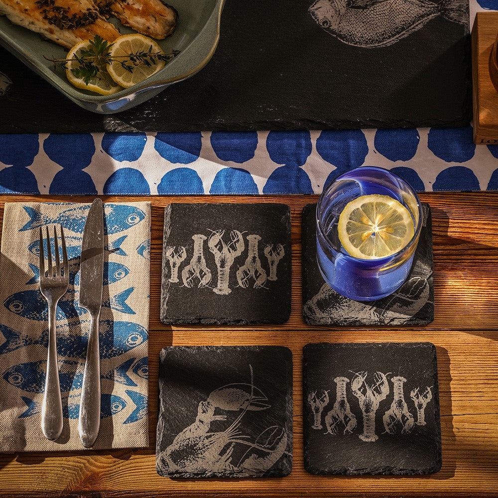 Lobster Mix Slate Coasters - Set of 4