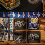 Lobster Mix Slate Coasters - Set of 4