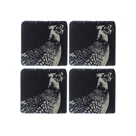 Selbrae House Pheasant Slate Coasters - Set of 4