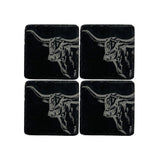 Selbrae House Texas Longhorn Slate Coasters - Set of 4