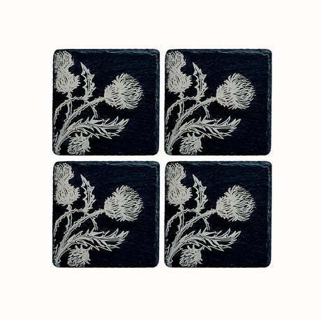 Selbrae House Thistle Trio Slate coasters - Set of 4