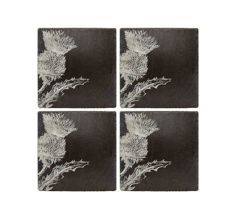 Selbrae House Thistle Slate Coasters - Set of 4