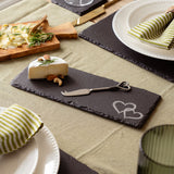 Selbrae House Love Heart Single Mini Slate Cheese Board & Knife Set