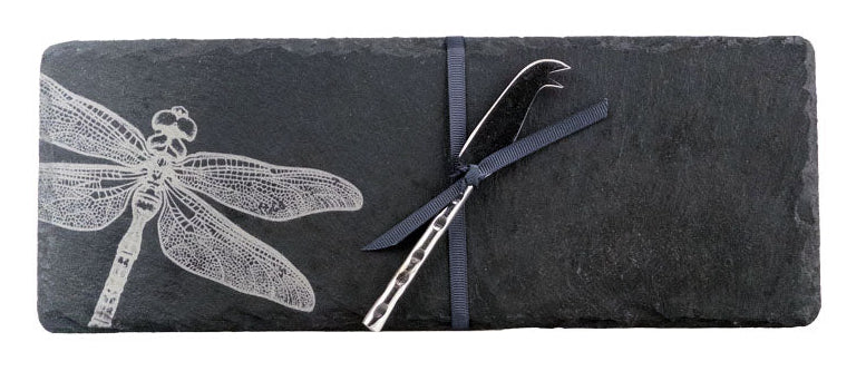Selbrae House Dragonfly Single Mini Slate Cheese Board & Knife Set