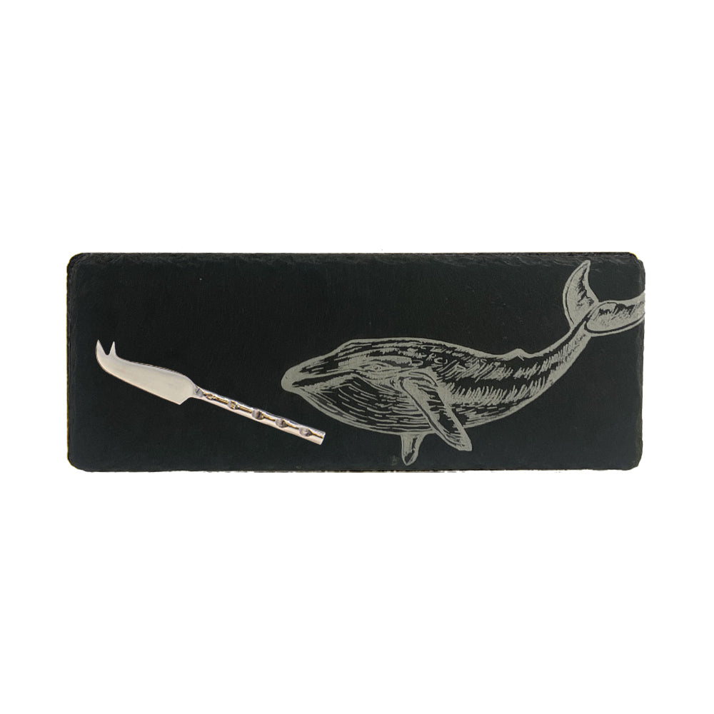 Selbrae House Whale Single Mini Slate Cheese Board & Knife Set
