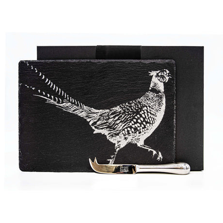 Selbrae House Pheasant Slate Cheese Board & Knife Set