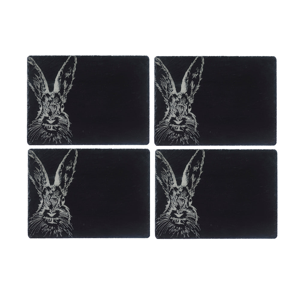 Selbrae House Hare Slate Placemat & Coaster Gift Set