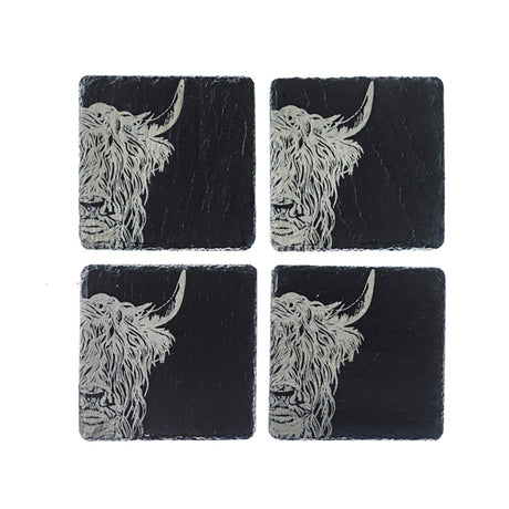Highland Cow Slate Placemat & Coaster Gift Set