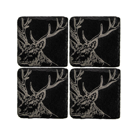 Stag Slate Gift Set – Slate Coasters, Placemats & Cheese Board