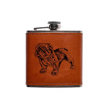 Selbrae House Bulldog Leather Hip Flask