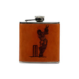 Selbrae House Cricket Leather Hip Flask