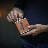 Selbrae House Golf Leather Hip Flask