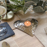 Selbrae House Heart Hand Hammered Tea Light Holder