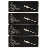 Bee Mini Slate Cheese Board & Knife Sets - Set of 4