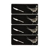 Selbrae House Pheasant Mini Slate Cheese Board & Knife Sets - Set of 4