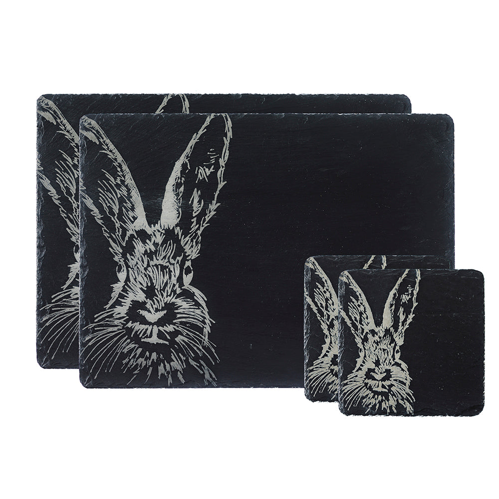 Selbrae House Hare Slate Coaster & Place Mat Set