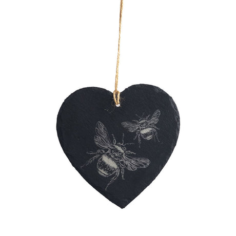 Bee Slate Decoration Large Heart | Selbrae House