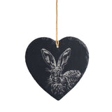 Selbrae House Hare Slate Decoration - Large Heart
