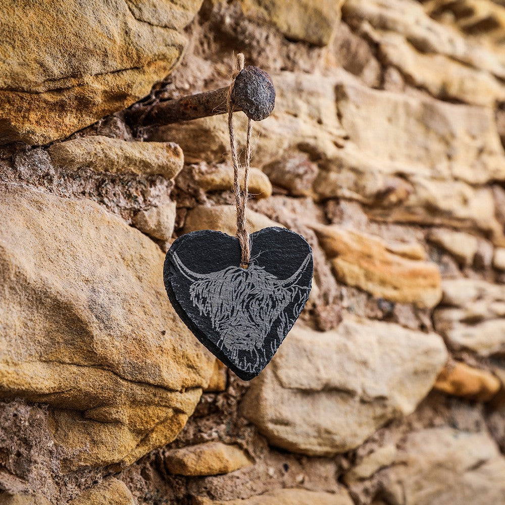 Highland Cow Slate Decoration