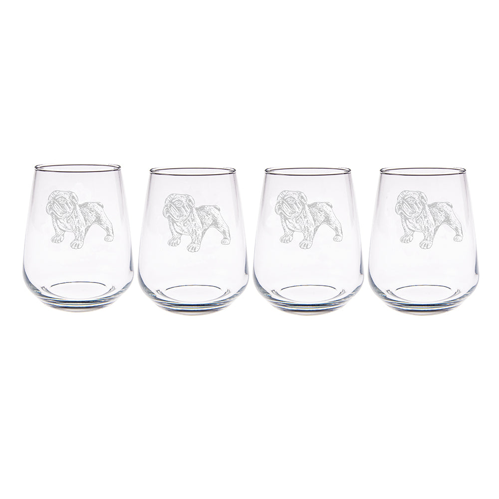 Selbrae House Bulldog Stemless Glasses - Set of 4