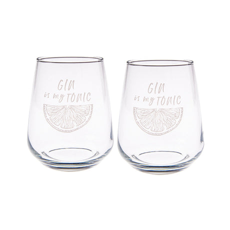 Selbrae House Gin Is My Tonic Stemless Glasses - Set of 2