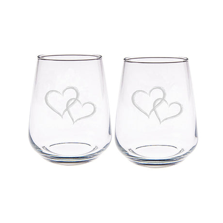 Selbrae House Love Hearts Stemless Glasses - Set of 2